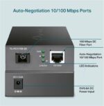 "10/100 Mbps RJ45 to 100 Mbps Single-mode SC WDM Bi-Directional Fiber Converter PORT: 1× 100Mbps SC Port, 1× 10/100M RJ45 Port (Auto MDI/MDIX) SPEC: Full-duplex, Tx:1310 nm, Rx:1550 nm, Up to 20 km, Chassis TL-FC1420 Rack-mountable" - Image 3