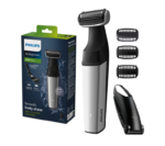 Aparat de tuns/ras corporal PHILIPS Seria 5000  BG5021/15, Folie hipoalergenica, Autonomie 60 minute/ timp incarcare 1 ora, Functie incarcare rapida 5 minute, 3 x pieptene pentru corp 2; 3; 5 mm, Maner pentru spate, Gri, L x A x I (mm) 70x140x244