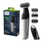 Aparat de tuns/ras corporal PHILIPS Seria 5000  BG5021/15, Folie hipoalergenica, Autonomie 60 minute/ timp incarcare 1 ora, Functie incarcare rapida 5 minute, 3 x pieptene pentru corp 2; 3; 5 mm, Maner pentru spate, Gri, L x A x I (mm) 70x140x244