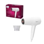 Uscator de par PHILIPS Seria 5000 BHD500/00, 2100W, Tehnologie ThermoShield, Ingrijire cu ioni, 2 setari de viteza, 3 setari de temperatura, Cap de coafare 14 mm, Alb, L x A x I (mm) 110x310x230